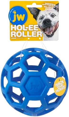 JW Pet HOL-ee Roller, Natural Rubber, Large 5.5in, Colors May Vary by JWPet