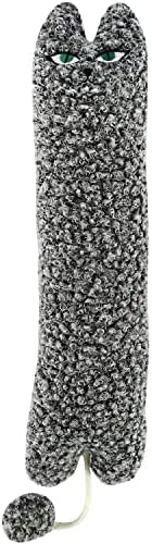 TTcat 14.6 Inch Large Curly Plush Pillow Cat Kicker Toy with Catnip Silvervine Powder, Soft Stuffed Cat Chew Toy with Tail, Interactive Toy for Indoor Cats and Kittens(Grey). by TTCAT