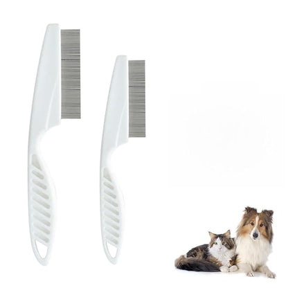 Pet Hair Comb, 2026 New Multifunctional Pets Grooming Comb for Knots Crust Floating, Stainless Grooming Massage Dual-Sided Comb for Small Dogs Puppies (White)