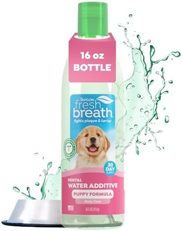 TropiClean Fresh Breath Dental Water Additive, Puppy Breath Freshener, 16oz by TropiClean