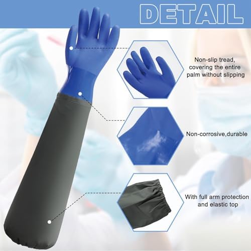 YOFANG 27.2" Long Sleeve Pet Grooming Bathing Gloves Anti-Scratch - Image 3