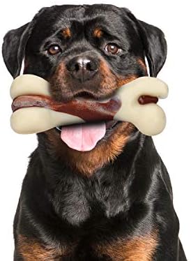 Tikaton Indestructible Dog Chew Toys for Aggressive Chewers, Beef Flavor Durable Dog Teething Chew Toys Bones for Large/Medium/Small Puppies by Tikaton