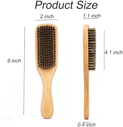 Boar Bristle Dog Brush for Short Haired Dogs, Natural Wooden Grooming Tool, Reduce Shedding, Detangle & Massage Sensitive Skin, Grooming to Calm Dogs & Build Pet Owner Bonding (Peach wood) - Image 2