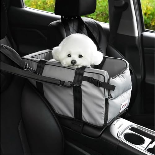 Center Console Car Seat for Small Dogs and Cats up to 11 lbs - Armrest Pet Booster, Waterproof Bed for Car, Essential Travel Carrier by ACCOM+FAM