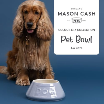 Mason Cash: Non-Tip Dog Bowl - Grey - 8.3", 54oz - Durable Ceramic Food & Water Angled Dish, Microwave-Dishwasher Safe, Pet Meal Feeding & Hydration - Image 3