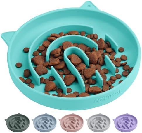 Coomazy Slow Feeder Cat Bowl Silicone Pet Puzzle Feeder for Slow Eating by Coomazy