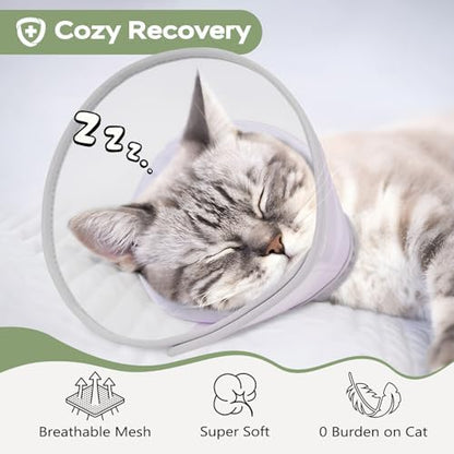 Cat Cone Collar Soft: Comfortable Waterproof Mesh Recovery Cone After Surgery to Stop Licking and Scratch, Alternative to Plastic Elizabeth Head/Neck Cone - Image 4