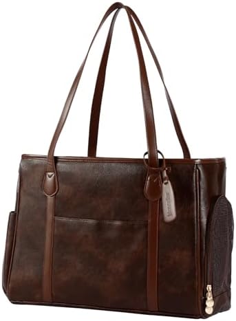 Stylish Dog Purse Carrier, Leather Pet Carrier Bag for Small Dogs Cats Puppy, Airline Approved Soft-Sided Carrier Coffee by Monanller