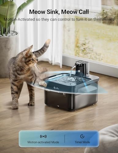 DownyPaws Cat Water Fountain Cordless, Pet Fountain, 84oz/2.5L, Black Pro - Image 3