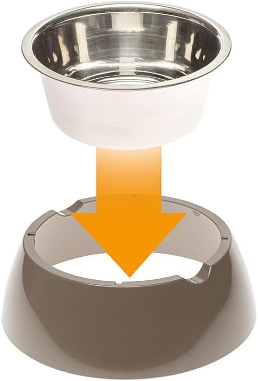 Stainless Steel Dog Bowl with Plastic Base by Ferplast