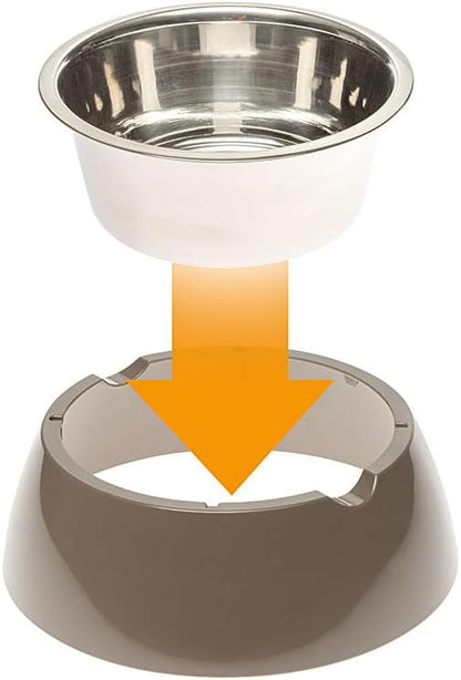 Stainless Steel Dog Bowl with Plastic Base by Ferplast