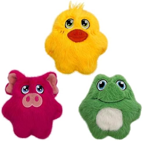 KONG Snuzzles Kiddos Mini Extra Small Dog Toy - Soft Plush Squeaky Toy for Small Dogs & Puppies (Frog/Pig/Duck Combo) by KONG