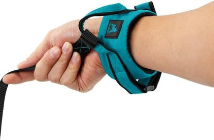 Gooby Ripstop Z Wrist Band Surfer Leash - Turquoise, 6 FT - Comfortable Hands Free Leash with Elastic Band for Small, Medium and Large Dogs
