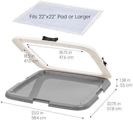 IRIS USA Pee Pad Holder, Fits 22x22 Pads, Dark Gray, Made in USA - Image 2
