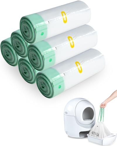 ANWA 120 Count Automatic Litter Box Bags, Litter Box Robot 4/5 Waste Bags by ANWA
