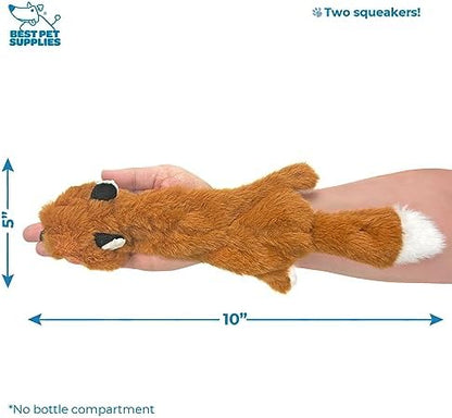 Best Pet Supplies 2-in-1 Stuffless Squeaky Dog Toy - Fox, Raccoon, Small - Image 6