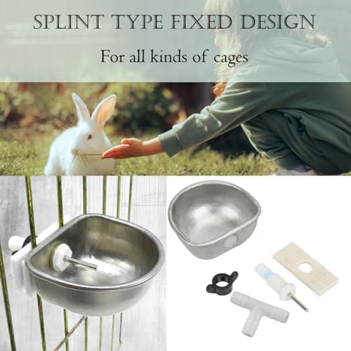 10Pcs Stainless Steel Rabbit Drinking Water Bowl - Image 3