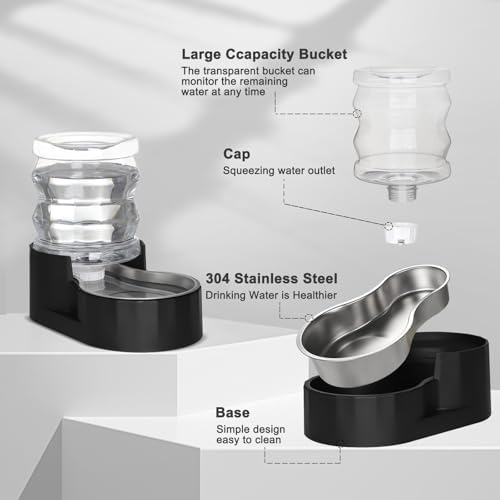 RIZZARI 4L Gravity Cat Water Dispenser:Spill Resistant for Apartments - Image 3