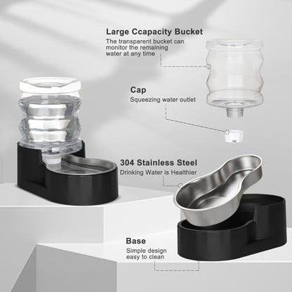 RIZZARI 4L Gravity Cat Water Dispenser:Spill Resistant for Apartments - Image 3