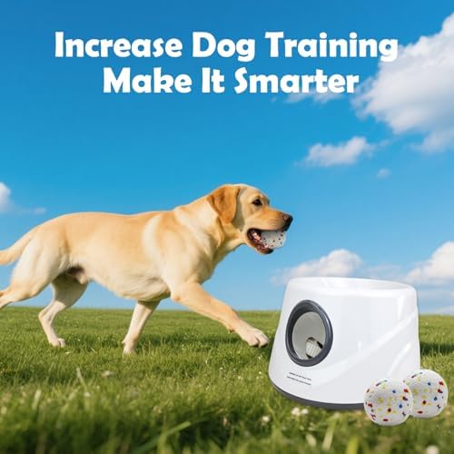 MEKAPLE Automatic Dog Ball Launcher, Upgraded Interactive Dogs Balls Thrower for Small Dogs, Distance Adjustable Mental Stimulating Dog Toys with 4 Durable Etpu Balls 2.2 Inch (Silver Grey) - Image 6