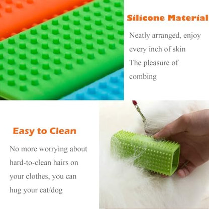2 Pieces Pet Dog Cat Hair Remover, Block Roller Cleaner, Hollow Silicone Cleaner Brush for Sofa, Car Interiors, Furnishings, Carpets, Bedding or Any Fabric (Yellow, Green) - Image 3
