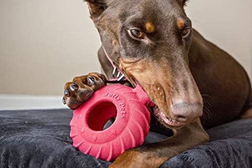 Jolly Pets Tuff Treader Dog Toy with Handle, 6 Inches, Red, Model:JTR23, All Breed Sizes - Image 2