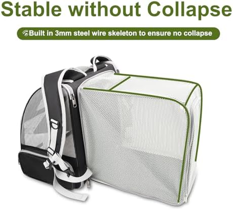 Texsens Innovative Traveler Bubble Backpack Pet Carriers for Cats and Dogs (Expandable-Black) - Image 4