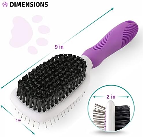 Pet Grooming Brush - Fur Detangling Pins & Coat Smoothing Slicker Bristles, Two-Sided Design for Dogs, Cats & Other Animals - Image 4