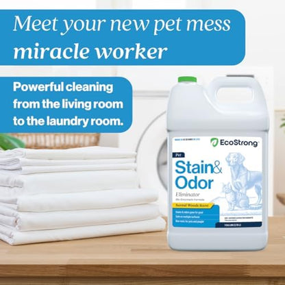Eco Strong Pet Stain and Odor Remover - Pet Odor Eliminator, Urine Destroyer for Dogs, Pet Urine Enzyme Cleaner | Santel Woods - 128 oz - Image 6
