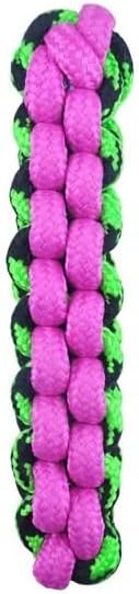 Braided Paracord Rope Dog Toy Tough Fetch Stick Chew Tug Choose Color 10 1/4" (Blue/Yellow)