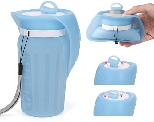 Portable Dog Water Bottle, Leak Proof Collapsible Water Bottles Lightweight Dog Water Bottle Suitable for Pets Outdoor Walking, Hiking, Travel, Camping (Light Blue, 20.9, Ounces) - Image 2