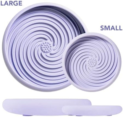 Awoo Lick Dish Silicone Dog & Cat Lick Mat Slow Feeder Dish, Extend Mealtime, Non-Slip, Wet and Dry Food Compatible, 2-Pack - Image 3