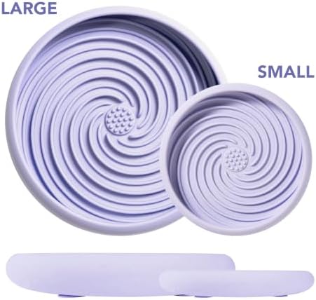 Awoo Lick Dish Silicone Dog & Cat Lick Mat Slow Feeder Dish, Extend Mealtime, Non-Slip, Wet and Dry Food Compatible (Periwinkle) - Image 3
