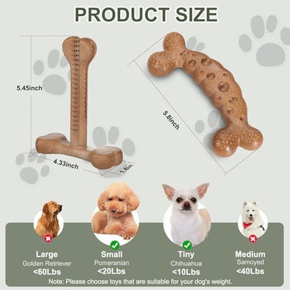 Small Tough Dog Chew Toys for Aggressive Chewers 2 Pack Under 20LBS - Image 2