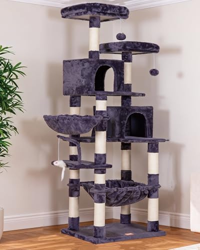 Heybly Cat Tree, 70 inches Tall Cat Tower for Indoor Large Cats HCT032G - Image 4