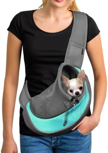 YUDODO Pet Sling Carrier for 10-15 lbs Small Dogs Puppy Crossbody Carrier by YUDODO