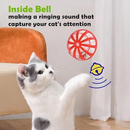 Cat Jingle Balls Toys 20Pcs 10 Styles 1.5" Plastic with Bells - Indoor Kitten Rattle Toy, Gift Box for Safe Play, Training & Interactive Fun - Image 4