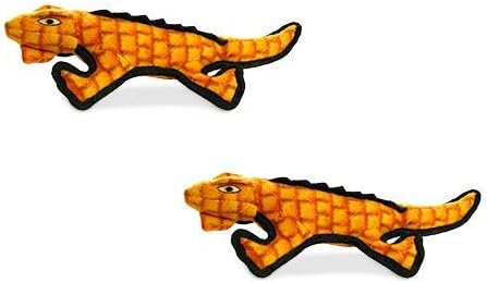 TUFFY - World's Tuffest Soft Dog Toy - Desert - Multiple Layers. Made Durable, Strong & Tough. Interactive Play (Tug, Toss & Fetch). Machine Washable & Floats (Gila Monster, Large 2 Pack)