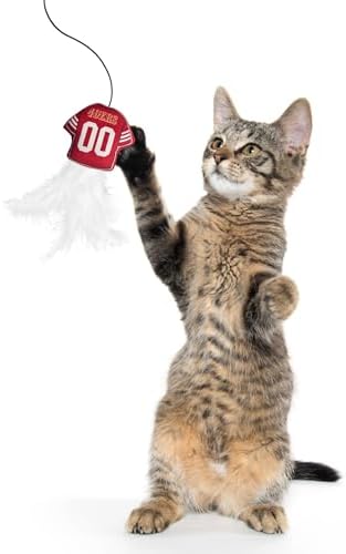 Pets First NFL SAN Francisco 49ERS Team Jersey Wand with CAT NIP, Cat Toy Jersey Shaped Plush Teaser Toy for Cats & Kittens - Interactive Pet Toy for Play & Exercise - Image 5