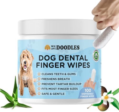 Dog Dental Wipes, Dental Finger Wipes for Dogs, Easy Teeth Cleaning, 100PCS by WeLoveDoodles
