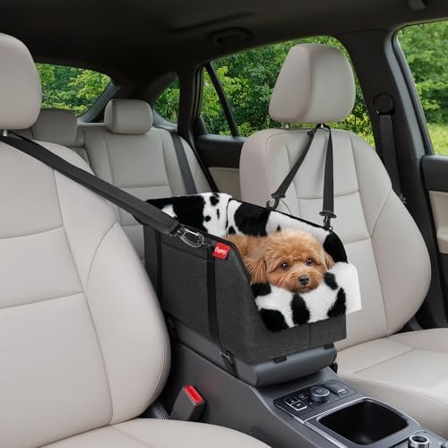 BurgeonNest Center Console Dog Car Seat for Small Pets to 11lbs, Milk Cow by Lifelongfriendsbelovedfamily