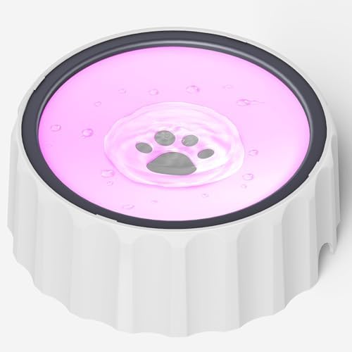 Dog Small Animals Water Bowl No Spill 70oz/2L Large Capacity Dispenser Non Slip No Splash Small Animals Bowl Pet Slow Feeder No Drip Dog Water Bowl on Vehicle for Dogs and Cats - Pink by FORWH