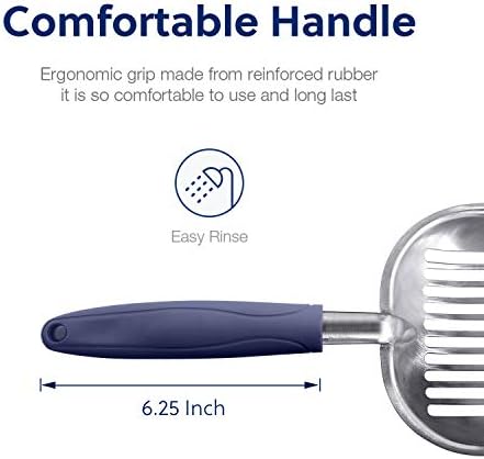 WePet Cat Litter Scoop, Aluminum Alloy Sifter, Kitty Metal Scooper, Deep Shovel, Long Handle, Poop Sifting, Kitten Pooper Lifter, Durable, Heavy Duty, for Litter Box - Image 3