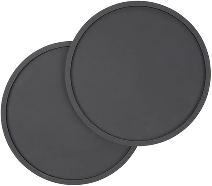 Waggo Habit Silicone Dog Placemat – Set of 2 Modern Heavyweight Silicone Dog Food Mats, Dishwasher Safe, Non-Slip, Solid Color – Black (Small, 6")
