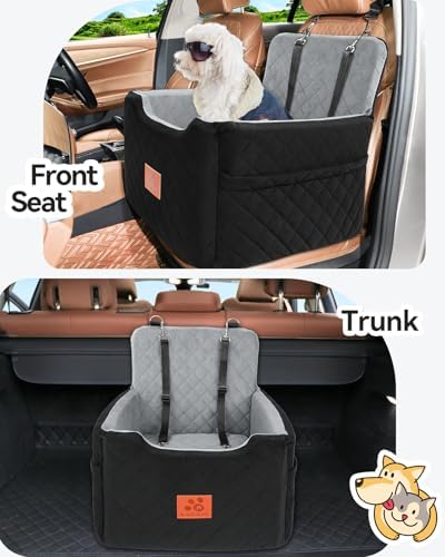 GL GLENSLAVE Dog Car Seat for Small/Medium Dogs Under 35 lbs (Balck/Grey) - Image 2