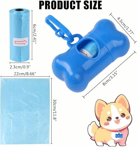 12 Pack Poop Bag Dispenser, TOSAMZOO Bone Shaped Dog Poop Bags Pet Waste Disposal Bag Dispenser for Dogs, Cats and Small Animals Walking,6 Colors - Image 2