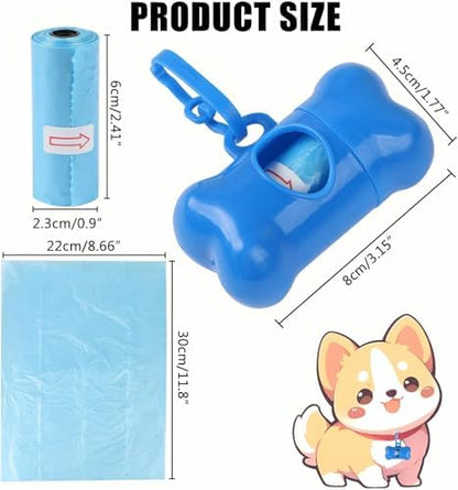 12 Pack Poop Bag Dispenser, TOSAMZOO Bone Shaped Dog Poop Bags Pet Waste Disposal Bag Dispenser for Dogs, Cats and Small Animals Walking,6 Colors - Image 2