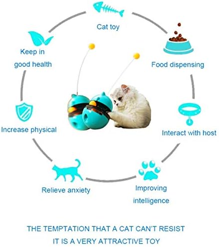 SUJAYU Cat Toy Funny Tumbler Interactive Ball, Treat Dispenser Automatic No-Electronic Move, More Exercise for Indoor Cats Kittens, Cat Self-Play IQ Traning Treat Toy Ball, Blue - Image 5