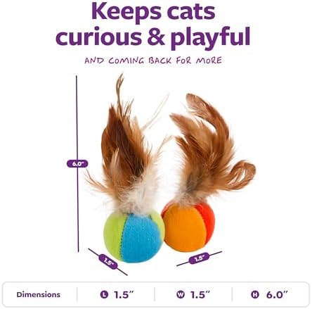 SmartyKat Flutter Balls Catnip Plush and Feather Cat Toys, Erratic Motion for Batting & Pouncing Fun for Cats & Kittens, Set of 2 - Image 3