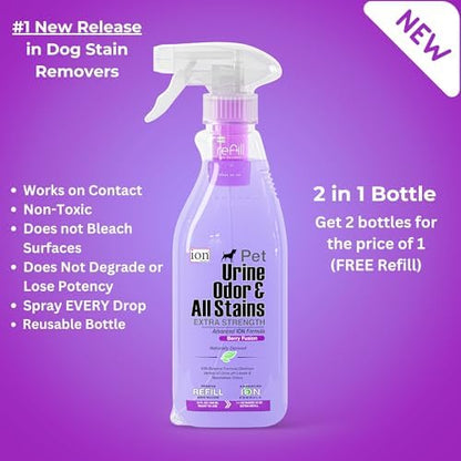 Superior Next-Gen Advanced ION Formula. 2-for-1 Bottle (Free Refill). Pet Urine, Odor & All Stains. Extra Strength, Unmatched Stain & Odor Remover. Patented | Non-Toxic | Eco-Friendly | Made in USA - Image 3